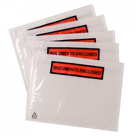 packing list envelope printed format DL 225×122 mm