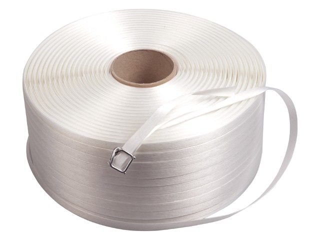 Weißes Textilumreifungsband 13 mm x 1100 mtr